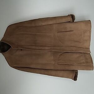 Vintage Viroel Shearling Sherpa Suede Brown Winter Warm Jacket Size No size tag